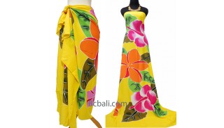 yellow rayon sarongs handpainting made in bali